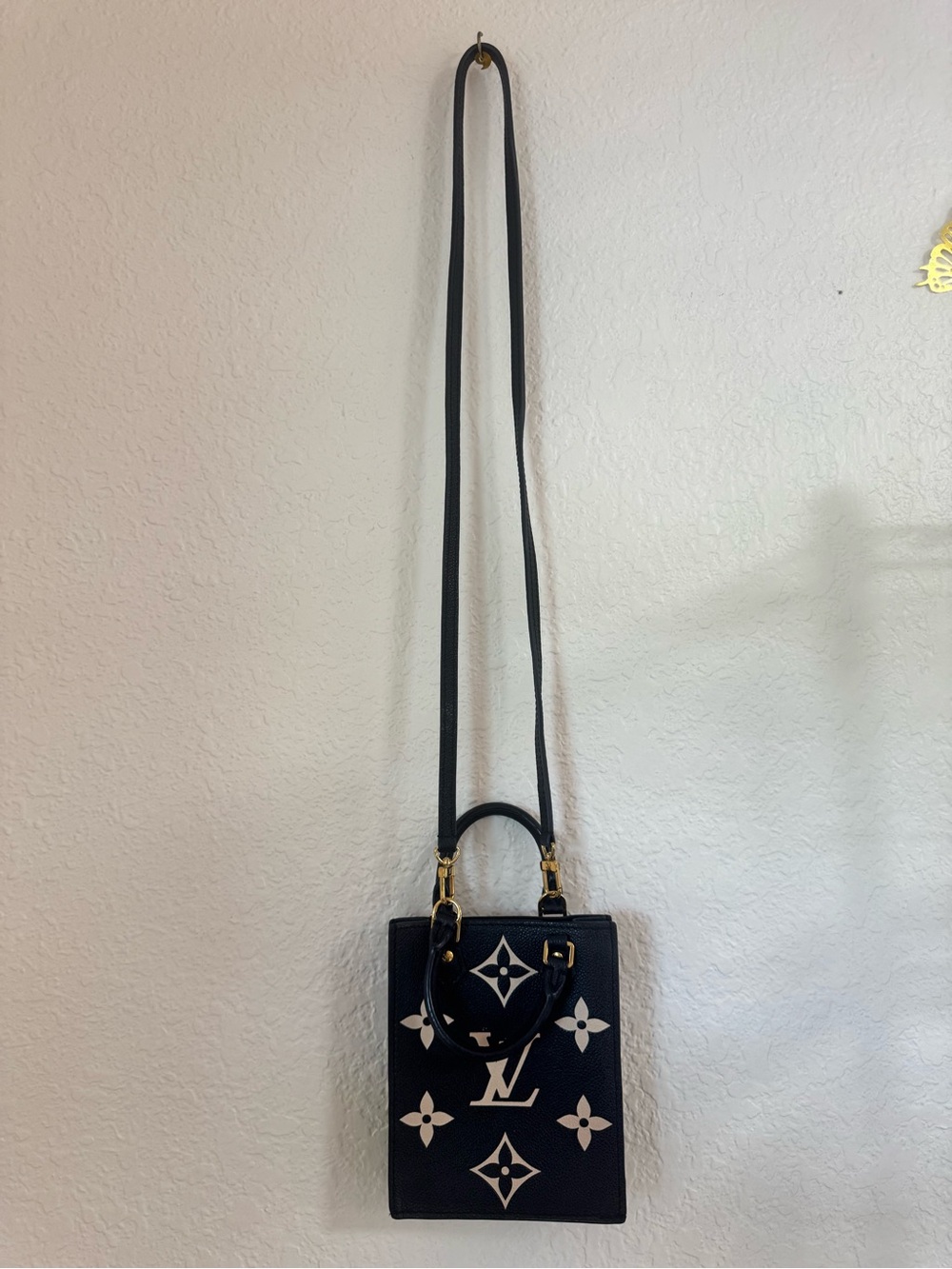 Louis Vuitton Black Mini Tote with Beige Monogram Accents - Picture 3 of 12